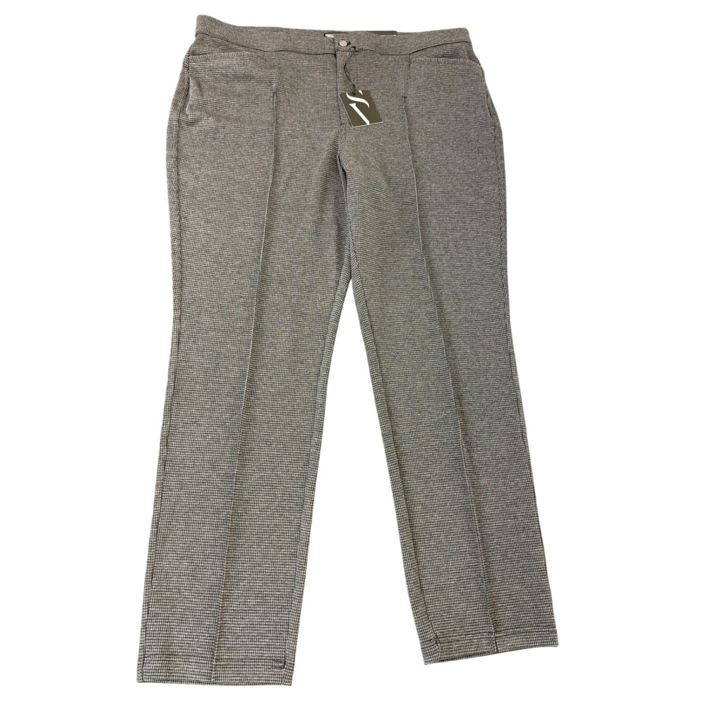 Simply Vera Verawang Gray Houndstooth Mid Rise Skinny Stretch Ponte Pants XXL